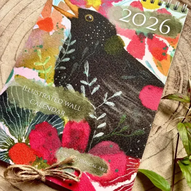 2026 Floral Art Calendar by Erika's Whimsical Art