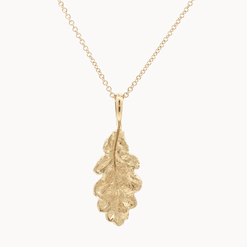 9ct Gold Oak Leaf Necklace by Wild Fawn