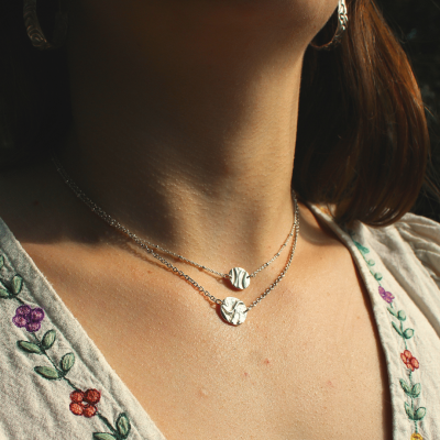 Reach Double Disc Necklace by Rhan Jewellery