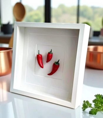 Three Red Chillies Ceramic Wall Art
