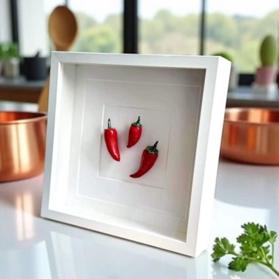Three Red Chillies Ceramic Wall Art