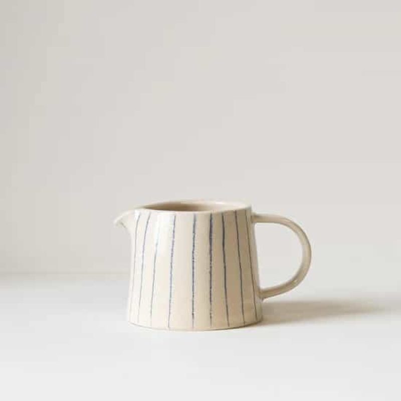 Blue Striped Coffee Jug