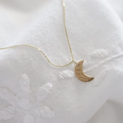 Botanical Crescent Moon Necklace