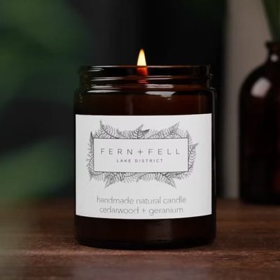 cedarwood + geranium candle