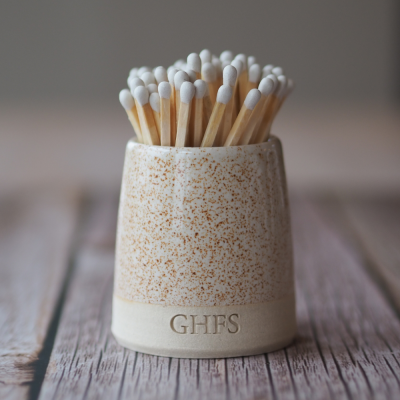 Ceramic Match Pot - Nutmeg Speckle