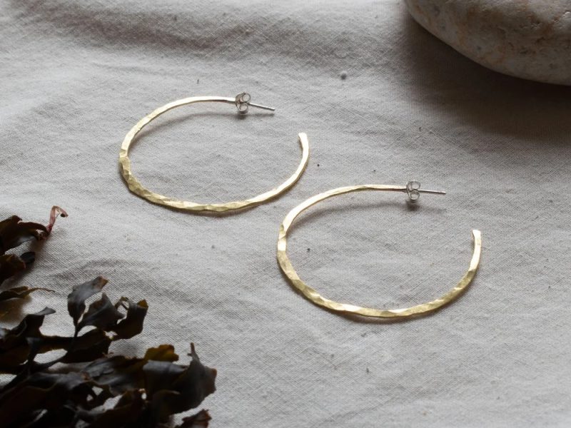 Crescent Hoops Brass by Kelpi Studio