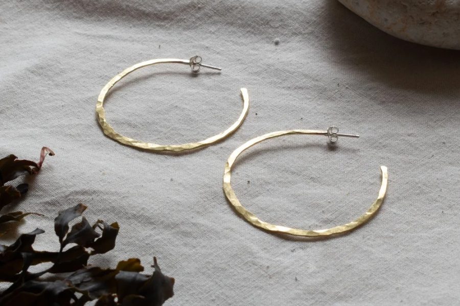 Crescent Hoops Brass by Kelpi Studio