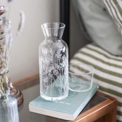 Floral Mini Carafe & Glass Set