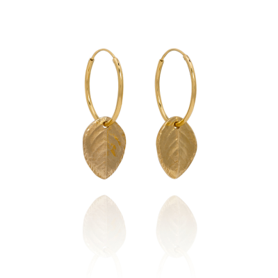 Gold Baby Rose Leaf Earrings