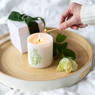 Hand printed Scented Soy Candle