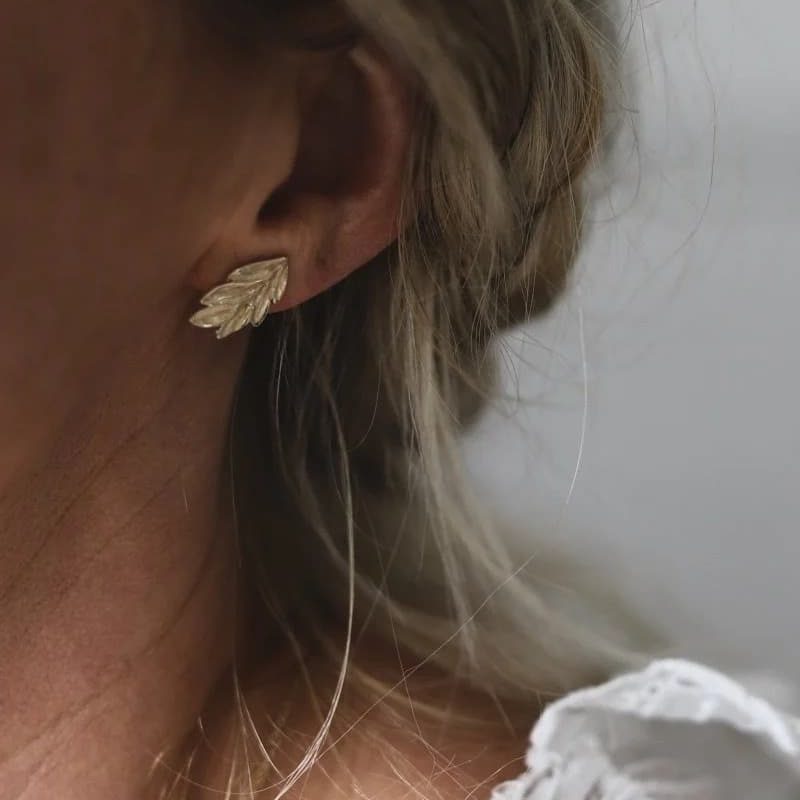 Garden Stud Gold Earrings by Only Through Shadows