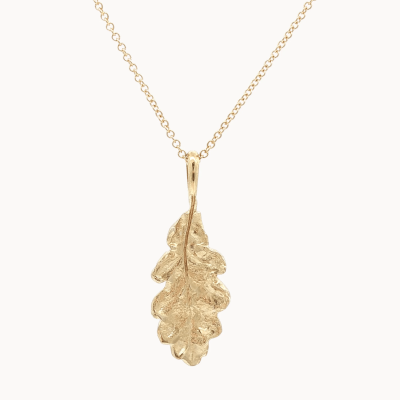 9ct Gold Oak Leaf Necklace by Wild Fawn