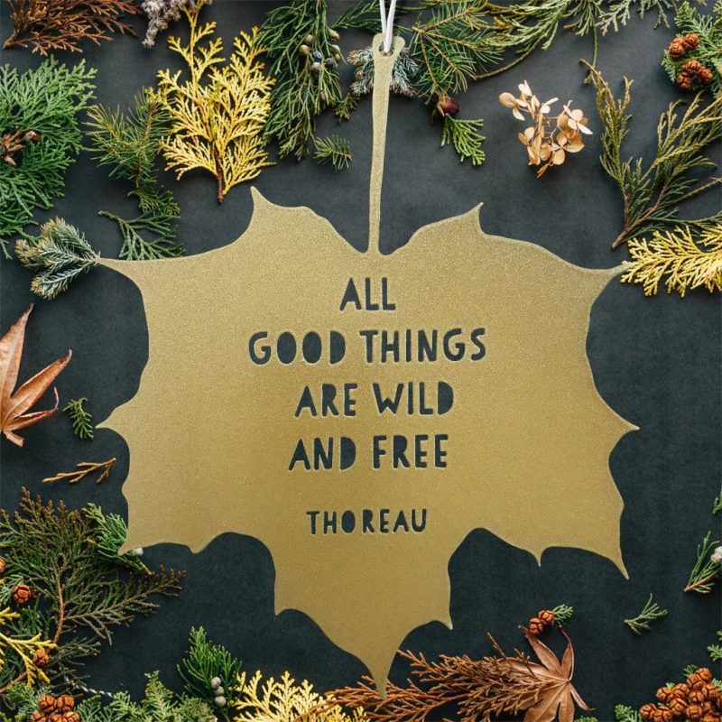 Metal Leaf with Quote