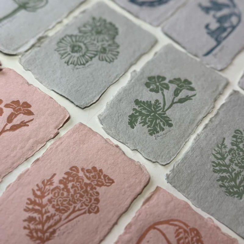 Set of 4 mini lino prints