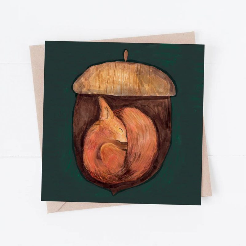 Sleepy Squirrel Greeting Card