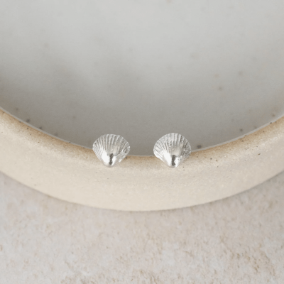 Sterling Silver Cornish Shell Studs by Lucy Kemp Jewellery