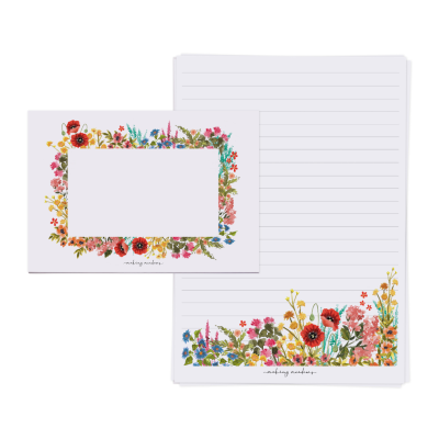 Wild Flowers A5 Writing Paper & Envelope Set
