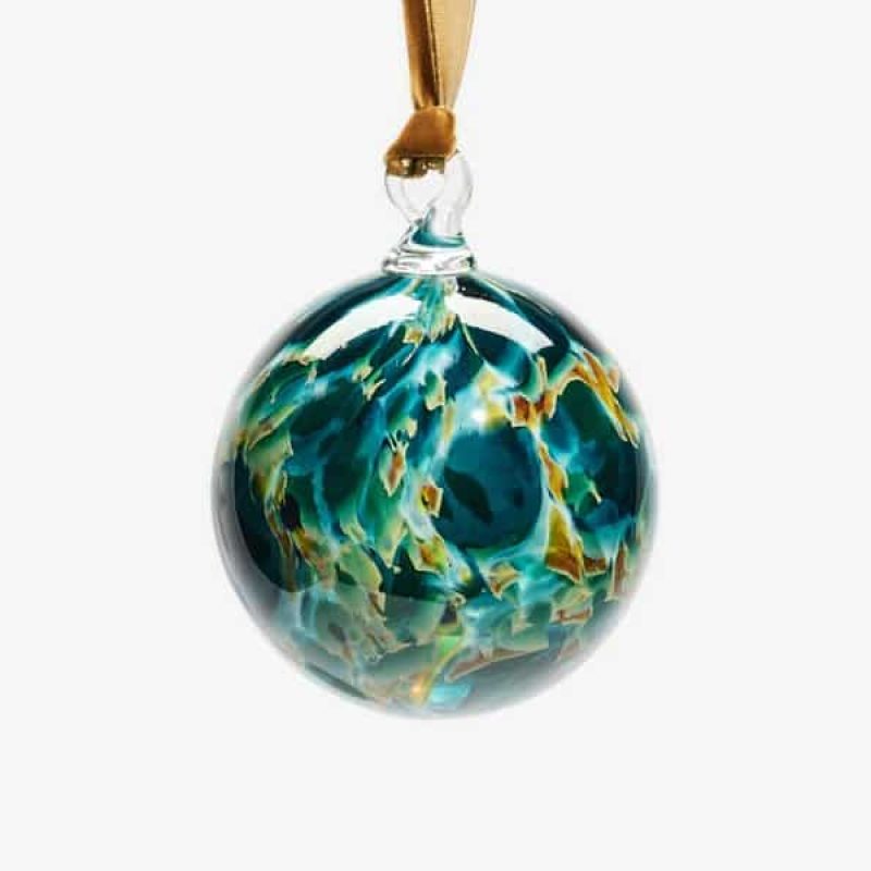 Winter Hydrangea Glass Bauble